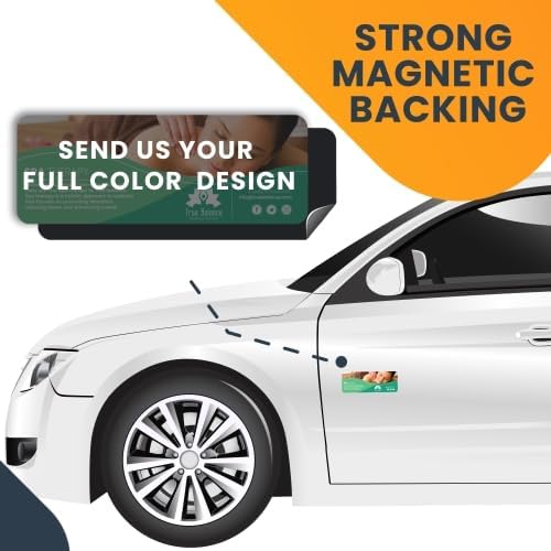 Magnet Me Up Custom 8x3 Inch Rectangle Magnet, Customizable for Businesses, Advertising, Personal Use, Gifts, Choose Your Text, Upload Image, Magnetic Vinyl for Vehicles and Any Magnetic Surface