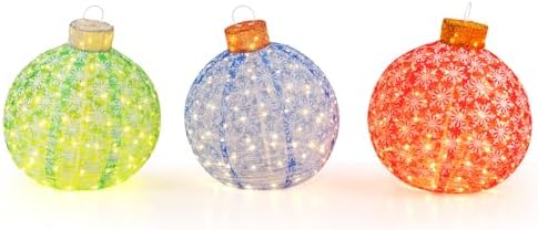 tangkula 3 pieces christmas lighted pop up holiday, view 9