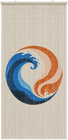 fire & ice beaded bamboo curtain for doorway shown in use