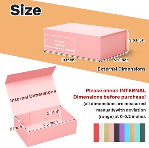 ryddoy 5 pack pink gift box, 9.5x6x3'' gift shown in use