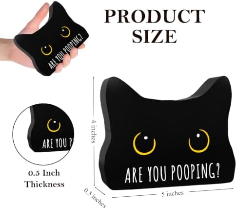 Black Cat Halloween Bathroom Decor Sign, Cute Halloween Black Cat Gifts | Are You Pooping Cat Decor Funny Black Cat Bathroom Decor Halloween Party Decoration Gift for Women Men