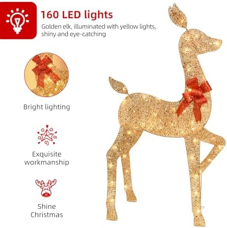 hoyechi 5 ft oversized christmas decorations outdoor lighted shown in use