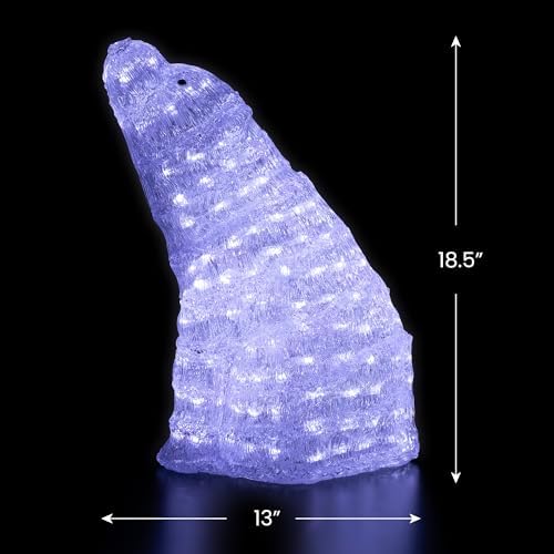 northlight 18.5" led lighted commercial grade acrylic polar showing dimensions