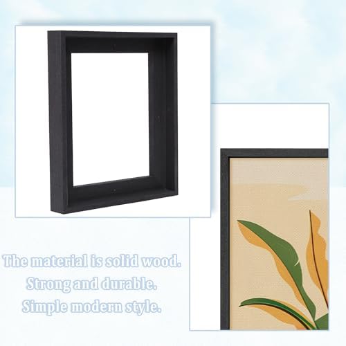 solid wood 12x16 canvas frame,0.9" deep floater frame,black, side view