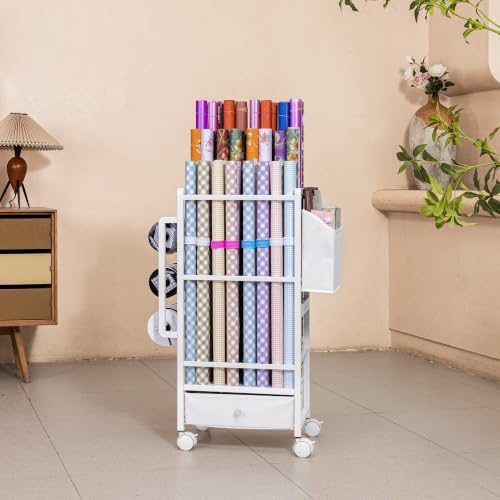aquzee wrapping paper storage, wrapping paper cart with, view 9