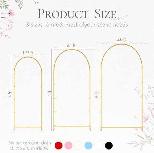 arch backdrop stand (4ft/5ft/6ft), metal arch frame stand shown in use