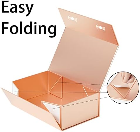 ryddoy 5pack rose gold gift box,9.5x6x3'' gift boxes, side view