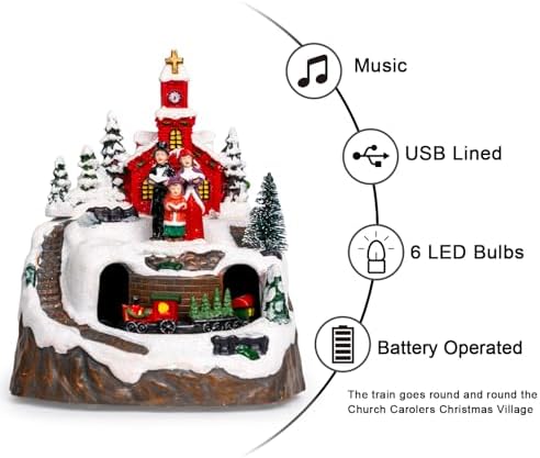 animated musical christmas village choir figurines christmas collectibles shown in use
