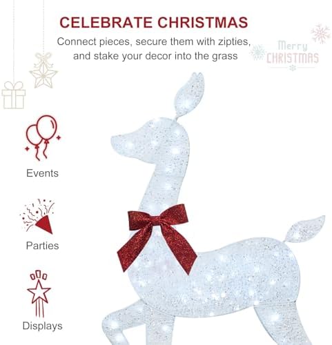 hoyechi 4 ft christmas decorations outdoor lighted reindeer on a desk or shelf