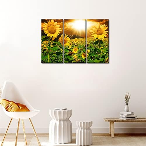 sunflower wall art canvas print sunrise picture, 3, side view