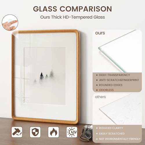 flyjoe 11x14 picture frame, solid teak wood frame, package contents