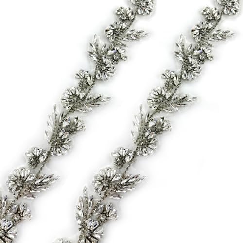 iron on hotfix hand-made beaded trim,2 inch wide, package contents