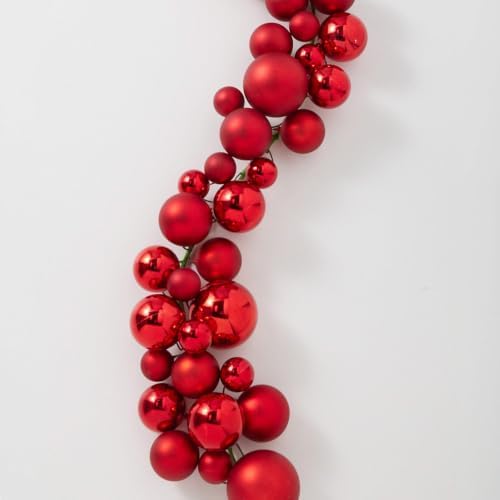 raz imports red green and gold ball christmas, close-up detail