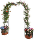 garden arch with planter boxes, metal arbor trellis, main product view