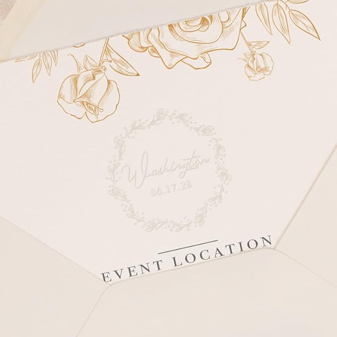 Personalized Wedding Embosser | Custom Made with Initials or Monograms for Couples | Elegant Designs for Stationery, Invitations, Napkins, and More (Design 4)