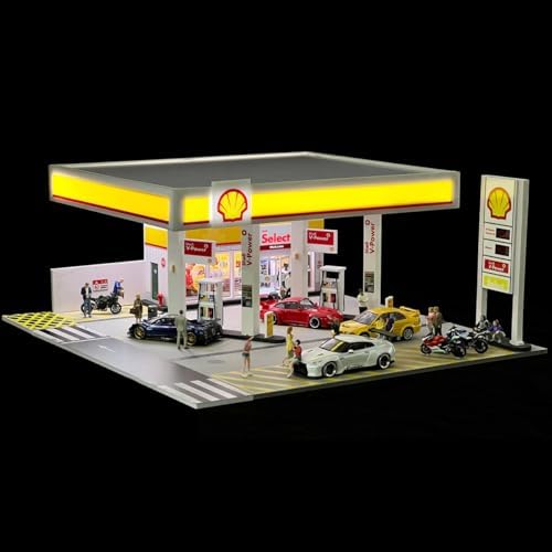 1/64 shell gas station display case gas station, package contents