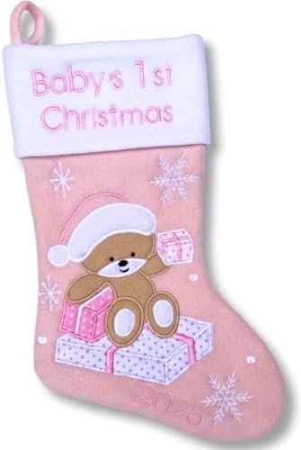 Heart's Sign Babys First Christmas Stocking 2025 - My 1st Christmas Baby Boy & Girl | 1st Xmas as Mommy and Daddy