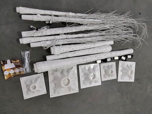 aurelema 5 pcs lighted birch tree, 4ft 6ft on a desk or shelf
