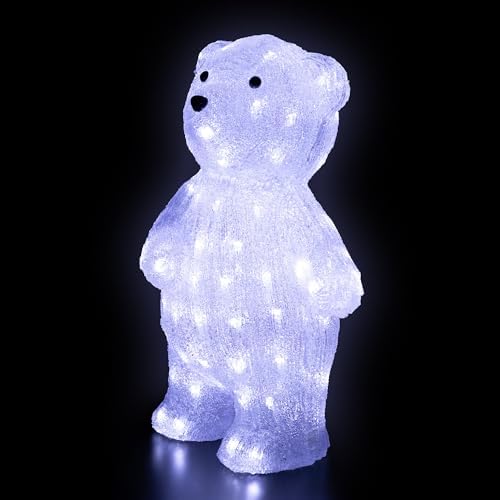 northlight 17" pre-lit acrylic polar bear display decoration-white on a desk or shelf