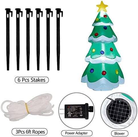 dr.dudu 7 ft inflatable christmas tree decorations outdoor showing dimensions