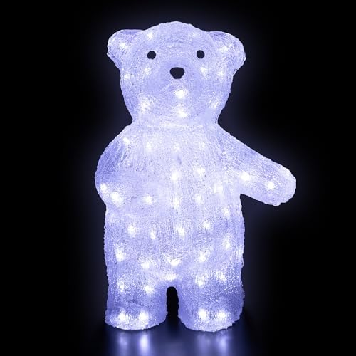 northlight 17" pre-lit acrylic polar bear display decoration-white, close-up detail