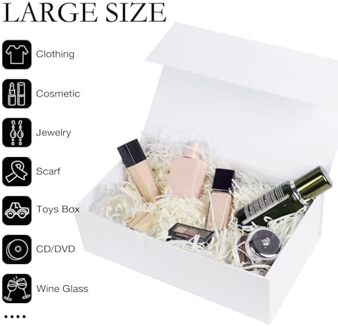 lfbox white gift box with magnetic lids 5, side view