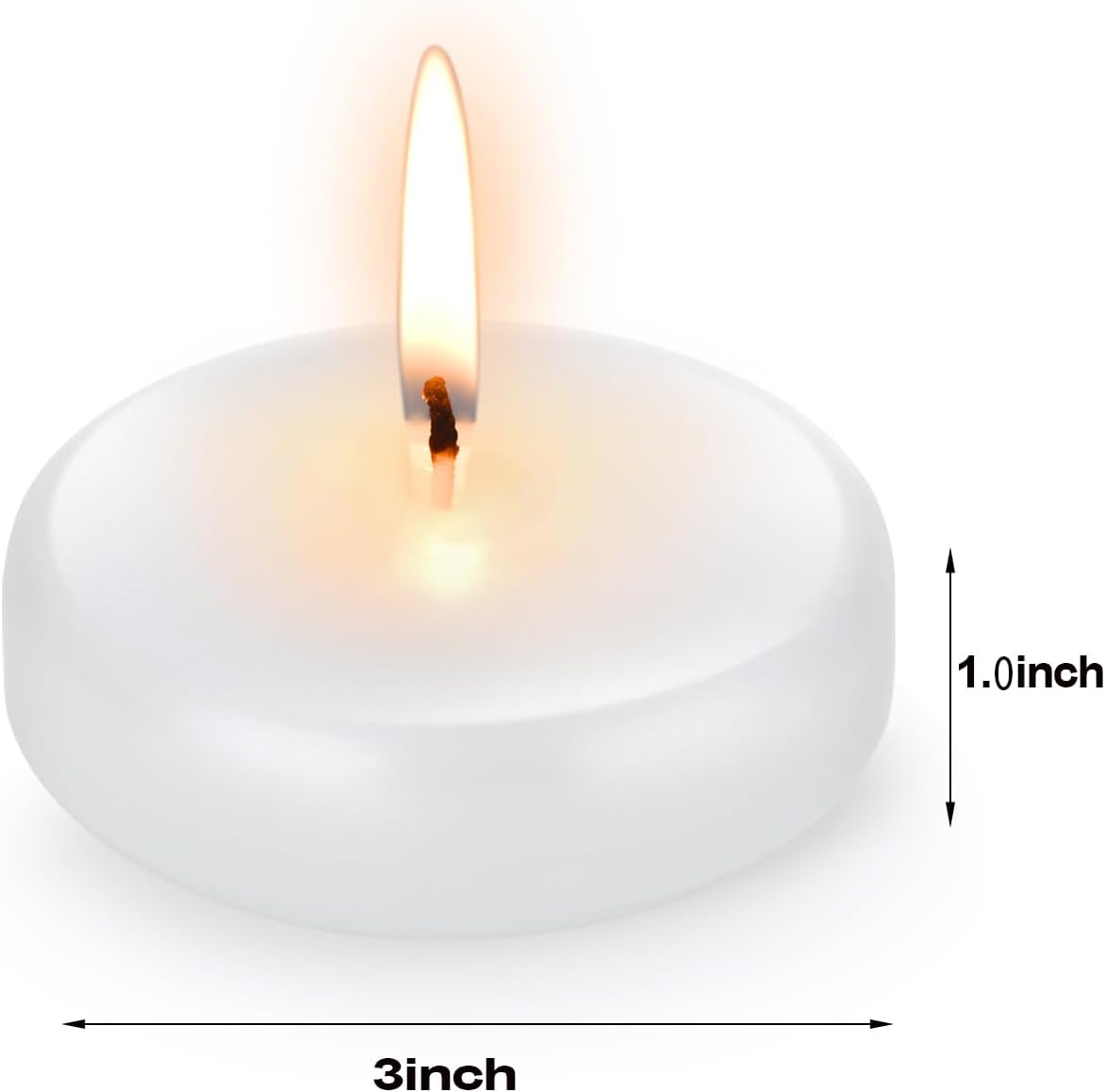 3 inch Floating Candles,12Pack White Dripless Wax Unscented Wax 13-15Hours Burning, Wedding Party Candles,for Centerpieces Suitable for Cylindrical Vases,Swimming Pool,Restaurant Decoration