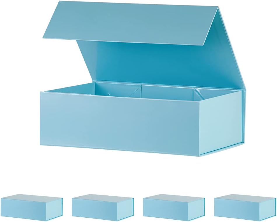 blue magnetic large gift box with lid, 13x9x4, main product view