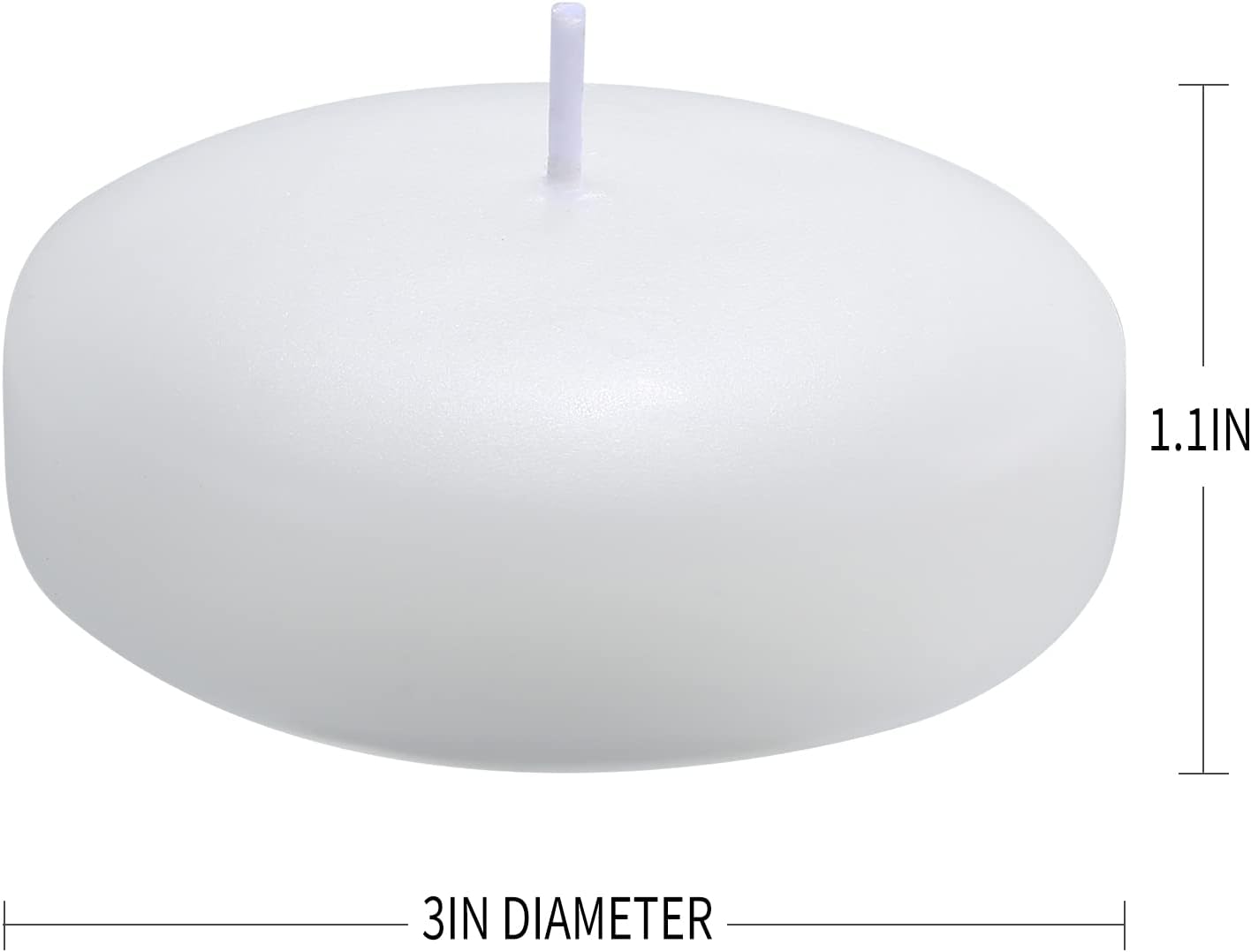 flamecan 24 Pack Floating Candles, 3” White Unscented Dripless Wax Burning Candles, for Cylinder Vases, Weddings, Party and Holiday …