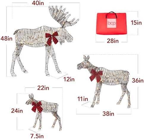 best choice products 2d moose family outdoor 3pc on a desk or shelf