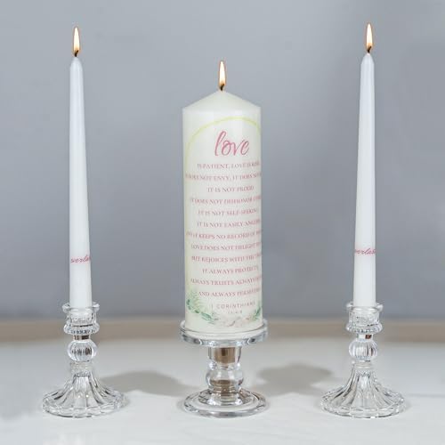 Unity Candle with Holder,Unity Candles for Wedding,Unity Candles,Wedding Candles for Ceremony witih 6.4FT Ribbon,Suitable for Weddings,Anniversaries or Special Events