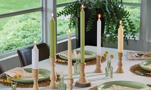 Root Candles 12-Count Unscented Dinner Candles Dripless Beeswax Enhanced Timberline™ Arista™ Boxed Candle Set, 9-Inch, Ivory