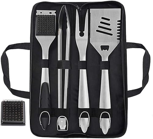 grilljoy 8PCS BBQ Grill Tools Set with Extra Thick Stainless Steel Spatula, F...