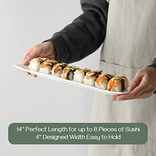 dowan 14" sushi plate set of 4, side view