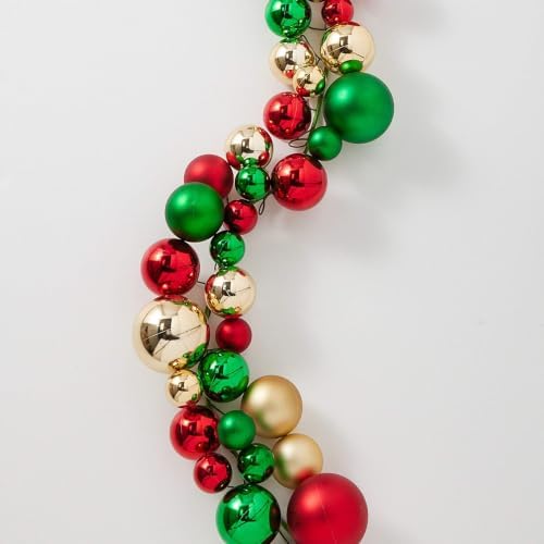 raz imports red green and gold ball christmas showing dimensions