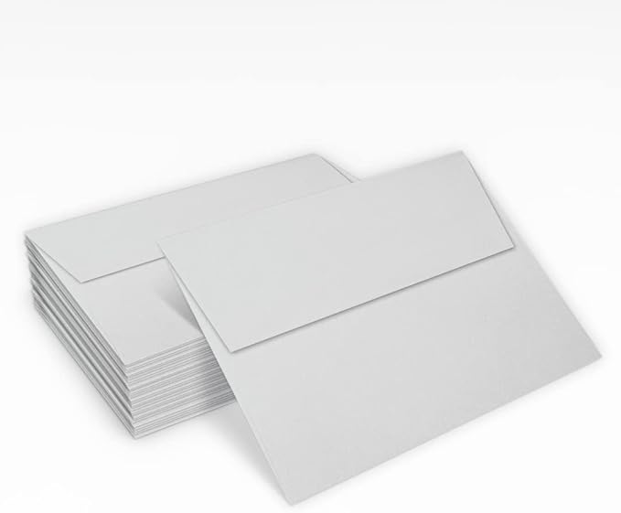 LUXPaper A7 Invitation Envelopes | Peel & Press | 5 1/4" x 7 1/4" | Gray | 80lb. Text | 100% Cotton | 50 Qty