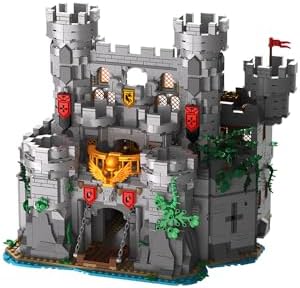medieval castle architecture building blocks sets for adults, close-up detail