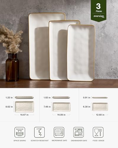 famiware serving platters set of 3 sizes shown in use