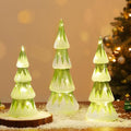 lewondr led glass christmas tree tabletop, snow cover, main product view