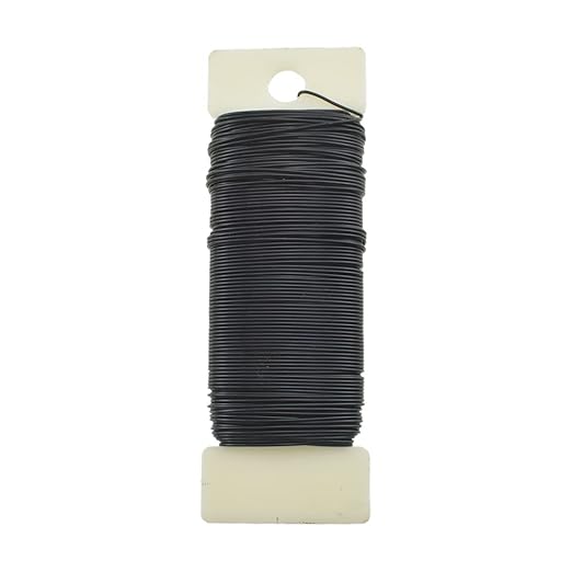 HAHIYO 22Gauge Black Wire - 1Roll, 38Yards (115Feet) Flexible Floral Wire for Crafts, Christmas Wreaths, Tree & Flower Arrangement, Wedding DIY