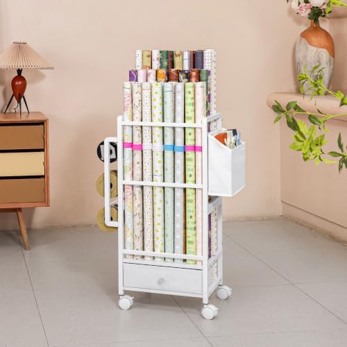 aquzee wrapping paper storage, adjustable gift wrap station, view 9