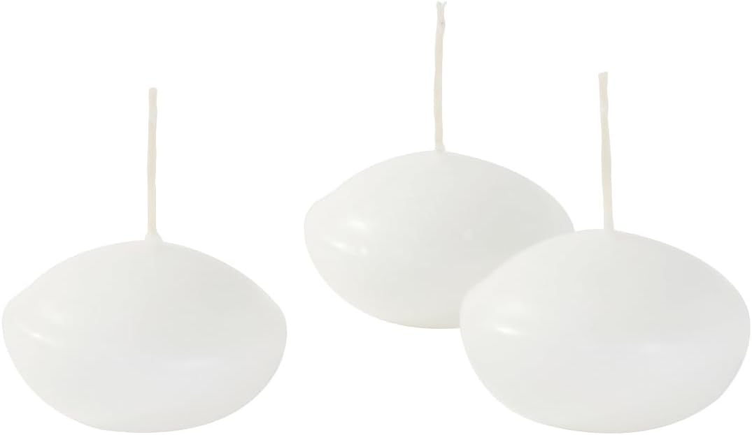 Cereria di Giorgio Risthò Floating Candles, Wax, White, 4.5 x 4.5 x 2.5 cm, Pack of 20