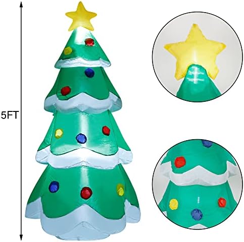 dr.dudu 7 ft inflatable christmas tree decorations outdoor, close-up detail