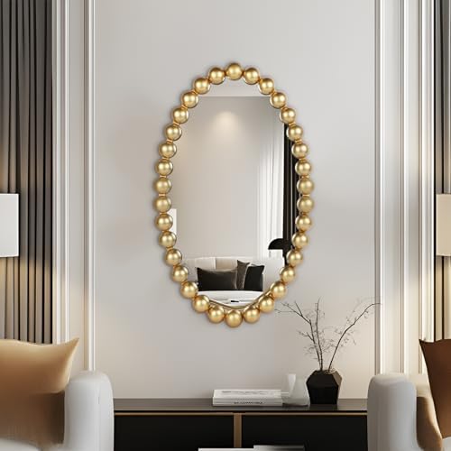 oval round wall mirror - 30 inch decorative on a desk or shelf