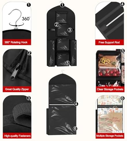 hanging wrapping paper organizer storage, over door gift, front angle view
