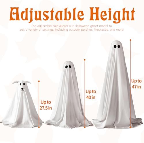 halloween decorations outdoor - 3 pack lighted spooky on a desk or shelf