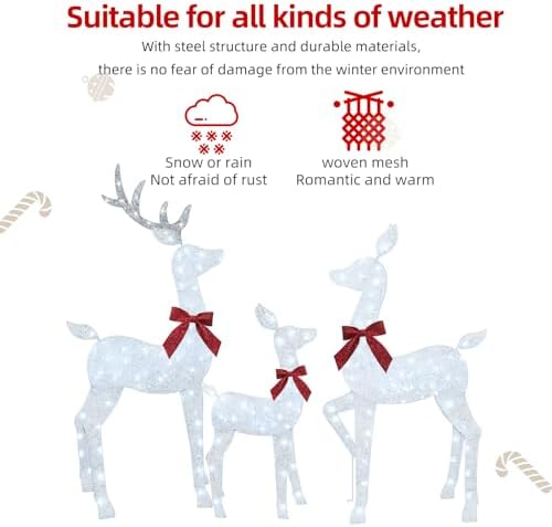 hoyechi 4 ft christmas decorations outdoor lighted reindeer, close-up detail