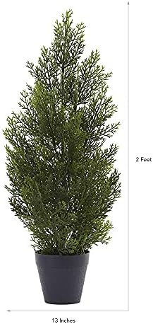 nearly natural 2ft. mini cedar pine tree (indoor/outdoor), side view