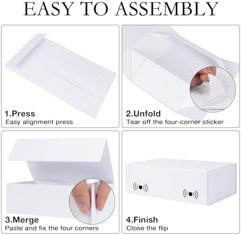 lfbox white gift box with magnetic lids 5, close-up detail