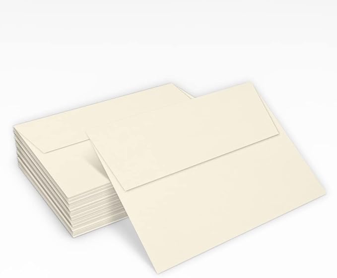 LUXPaper A7 Invitation Envelopes | Peel & Press | 5 1/4" x 7 1/4" | Natural | 80lb. Text | 30% Recycled | 500 Qty